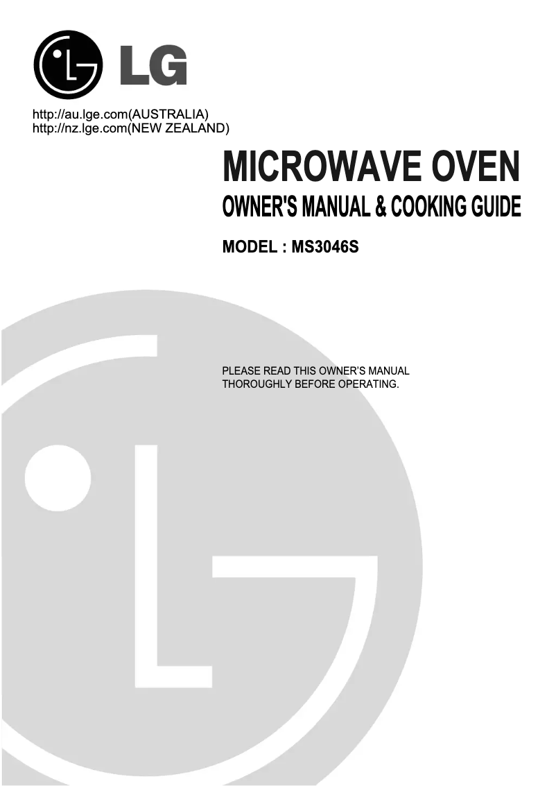 Page 1 de la notice Manuel utilisateur LG MS3046S