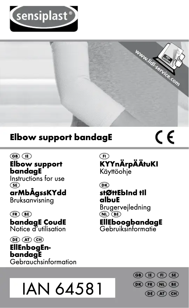 Page 1 de la notice Manuel utilisateur Sensiplast IAN 64581