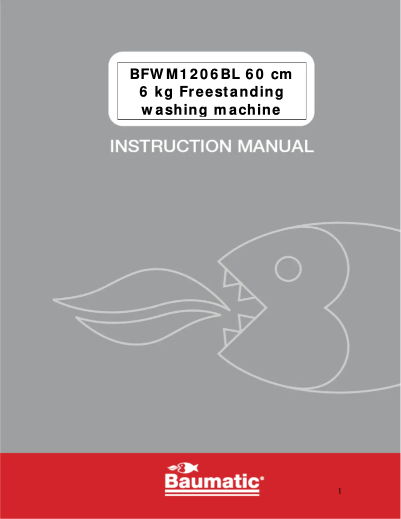 Page 1 de la notice Manuel utilisateur Baumatic BFWM1206BL