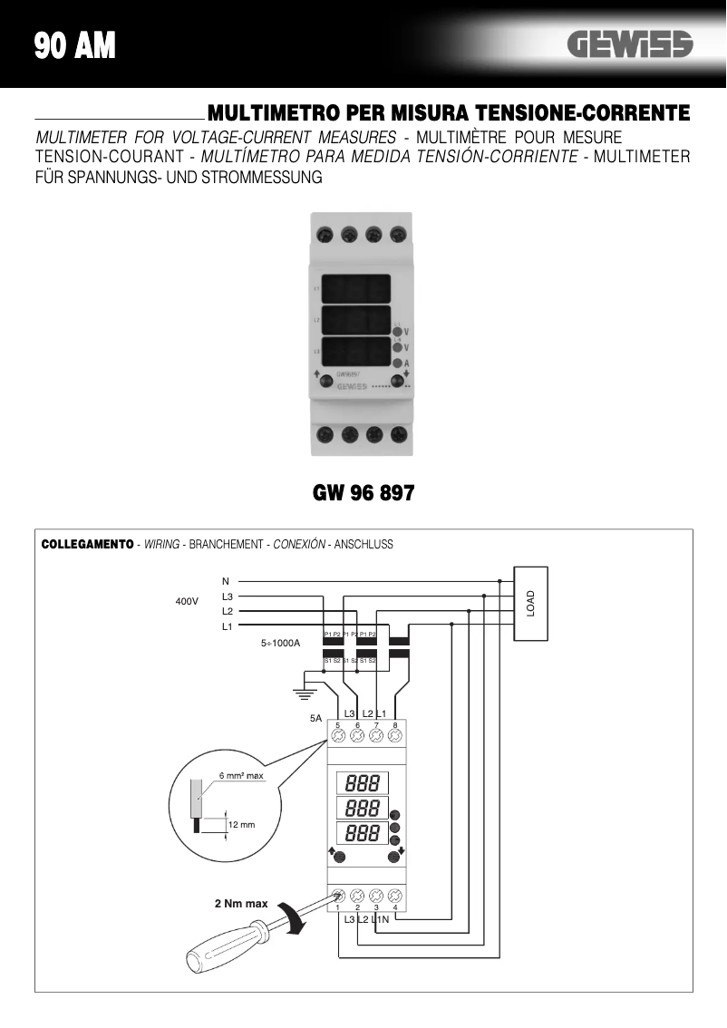 Imagen de la primera página del manual del dispositivo GW96897