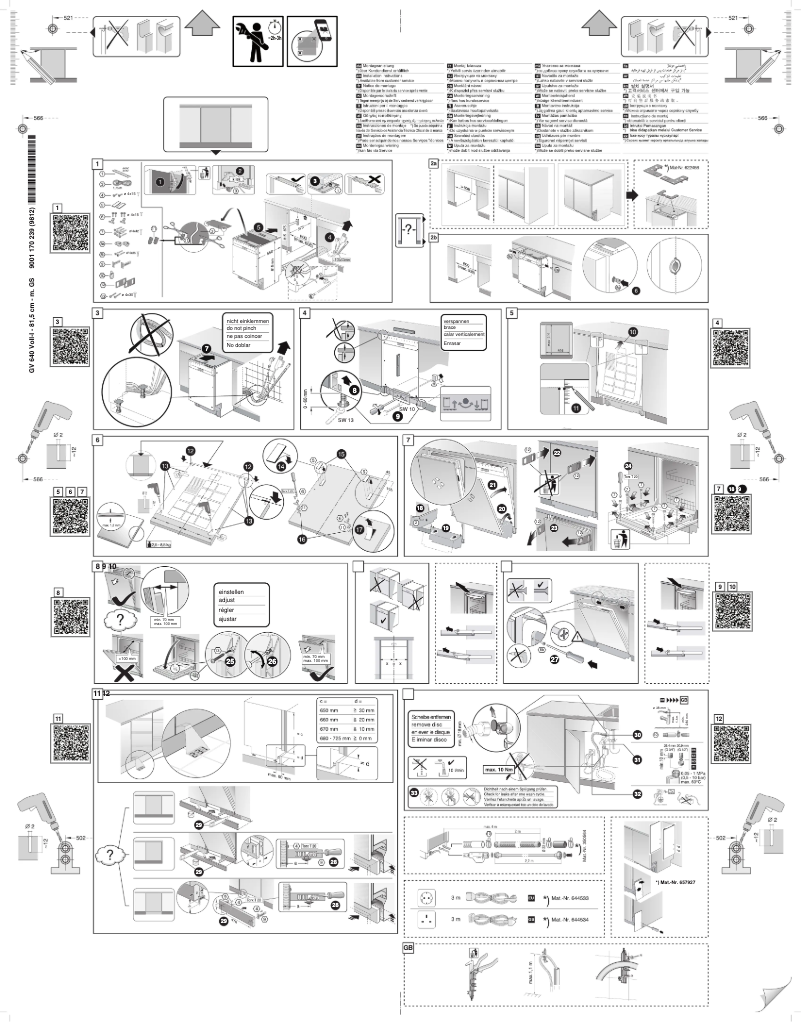 Page 1 de la notice Guide d'installation Bosch SMV68MD02E