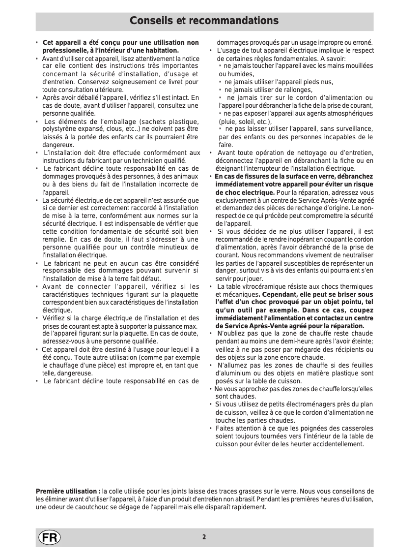 Page 1 de la notice Manuel utilisateur Ariston Thermo KOT 7424 IO BI