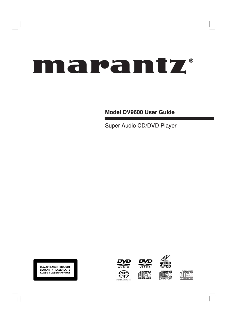 Page 1 de la notice Manuel utilisateur Marantz DV9600