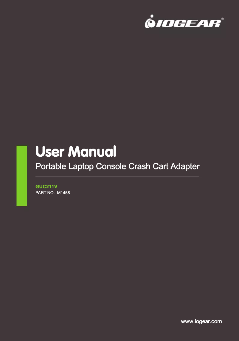 Page 1 de la notice Manuel utilisateur iogear GUC211V