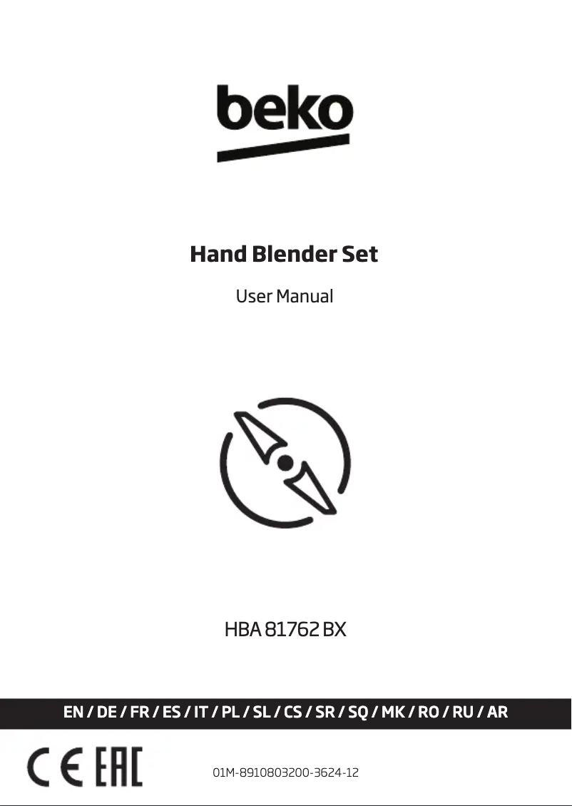 Page 1 de la notice Manuel utilisateur Beko HBA81762BX