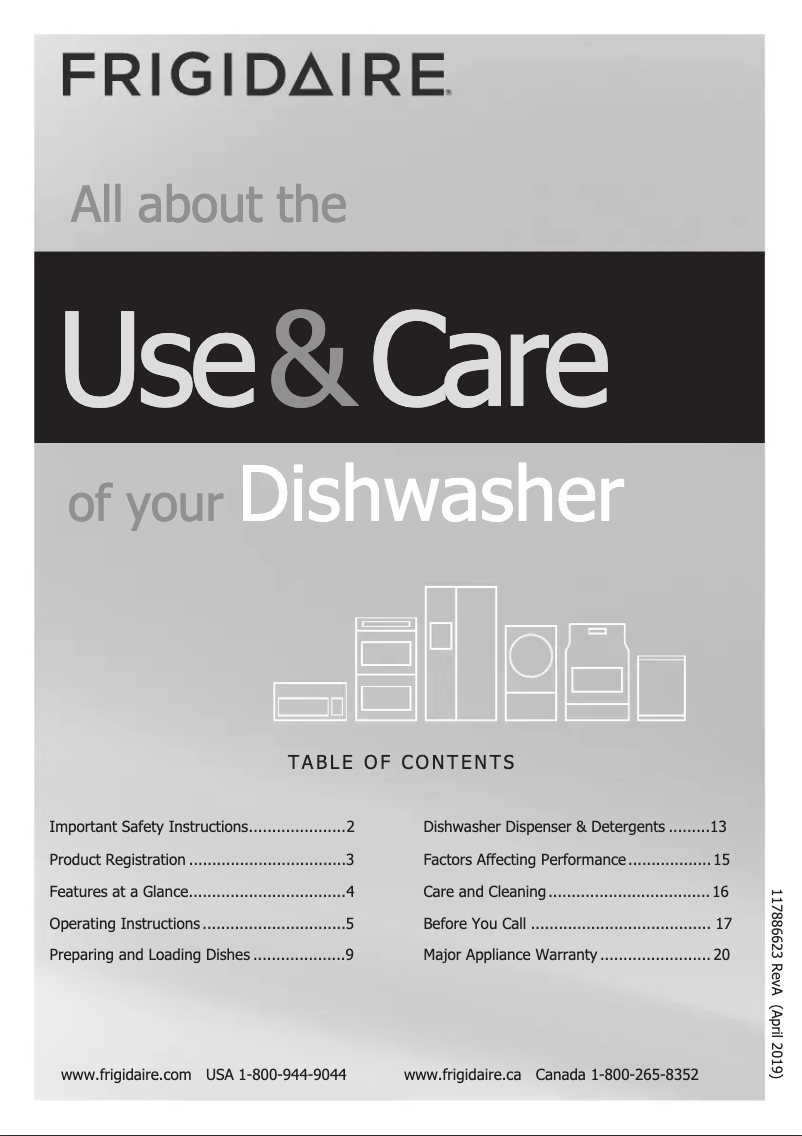 Page 1 de la notice Manuel d'utilisation et d'entretien Frigidaire FGID2476SF