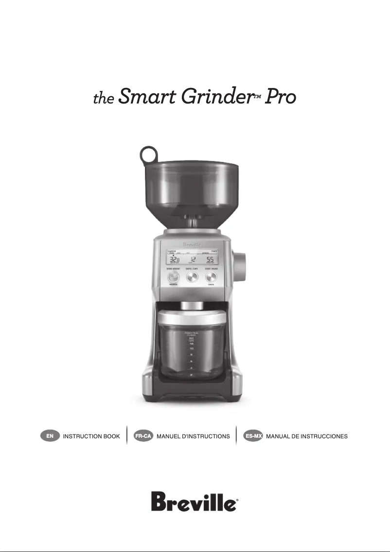 Página 1 del manual Manual de usuario Breville The Smart Grinder Pro BCG820