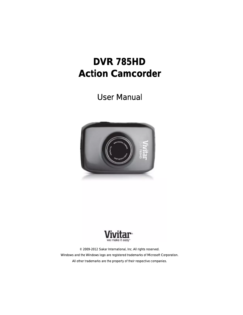 Image de la première page du manuel de l'appareil DVR 785HD