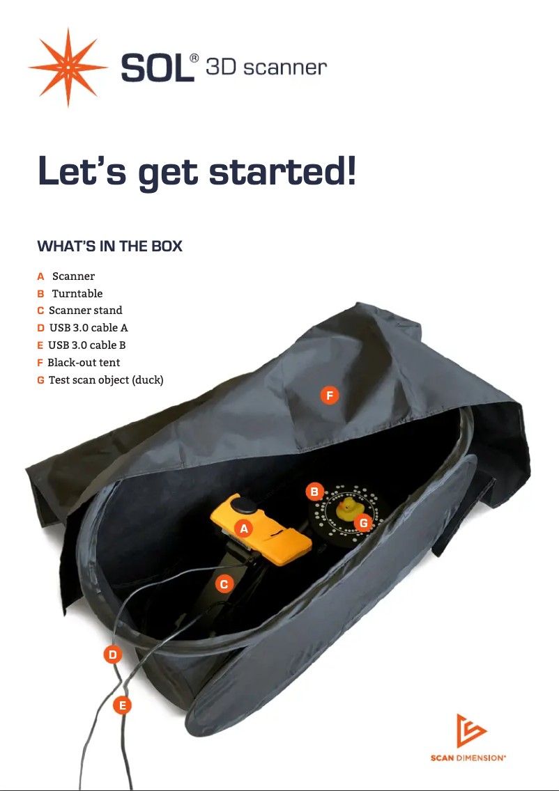 Page n°1 - Manuel utilisateur Scan Dimension SOL CA73A