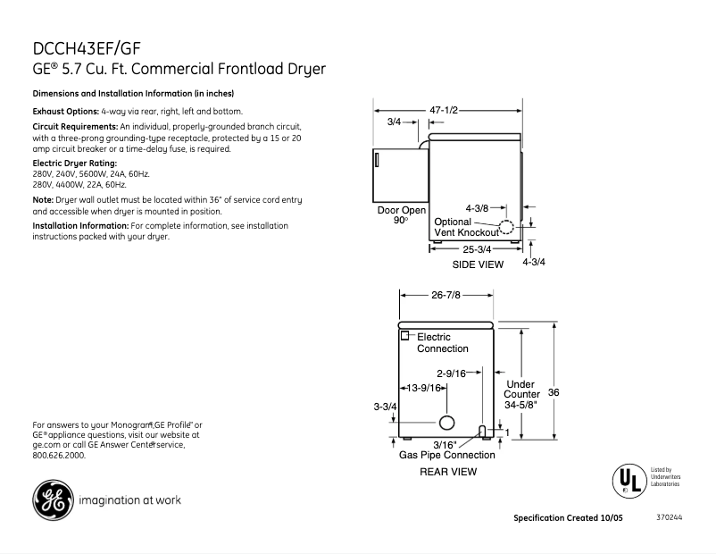 Image de la première page du manuel de l'appareil DCCH43EFWW