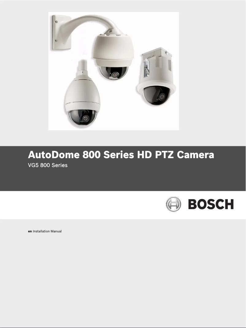 Page n°1 - Manuel utilisateur Bosch AutoDome 800