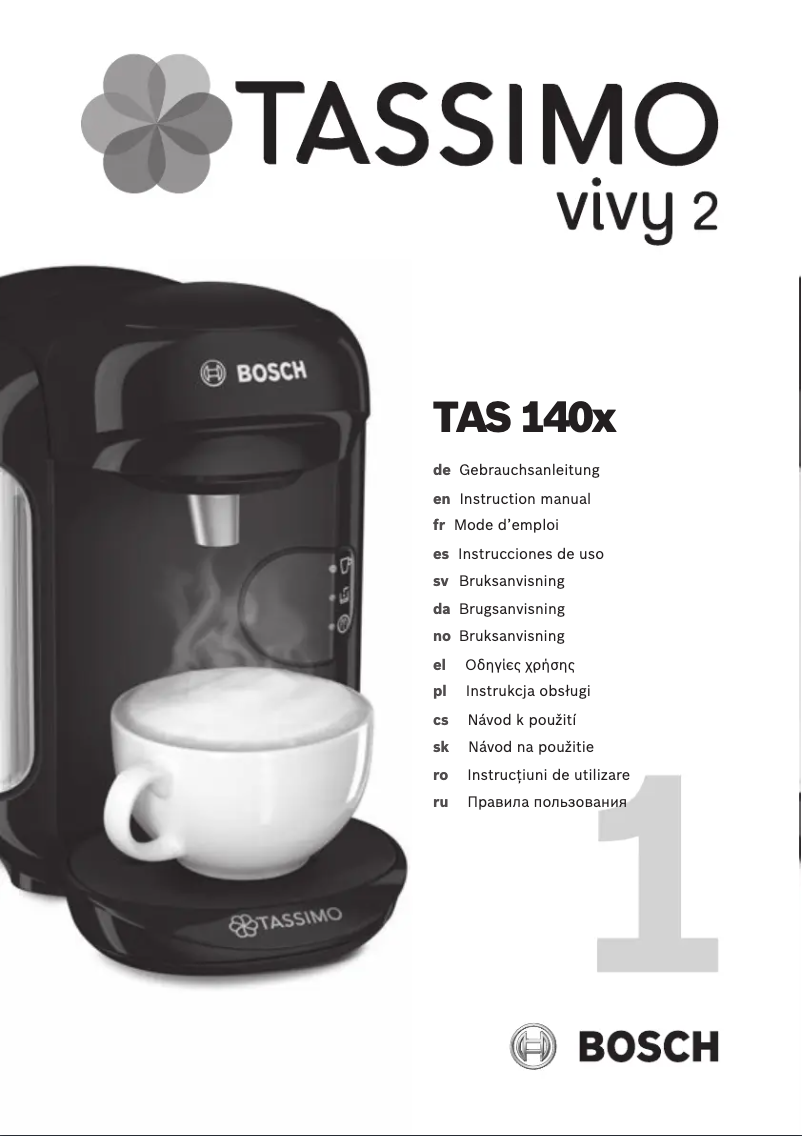 Page n°1 - Manuel utilisateur Bosch Tassimo Vivy 2 TAS1401