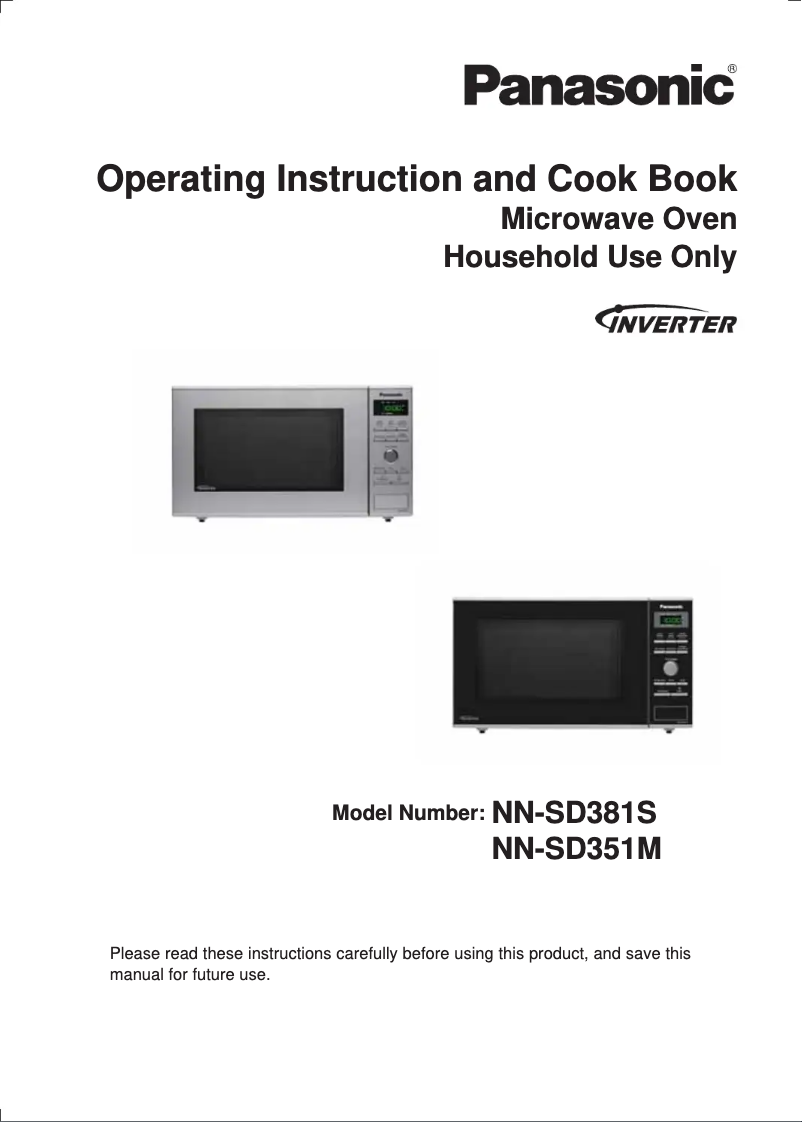 Page 1 de la notice Manuel utilisateur Panasonic NN-SD381S