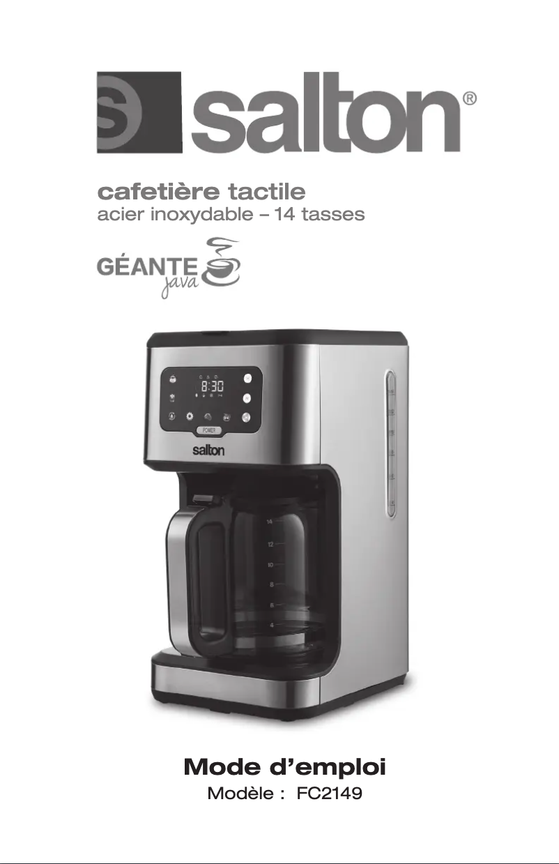 Page n°1 - Manuel utilisateur Salton FC2149