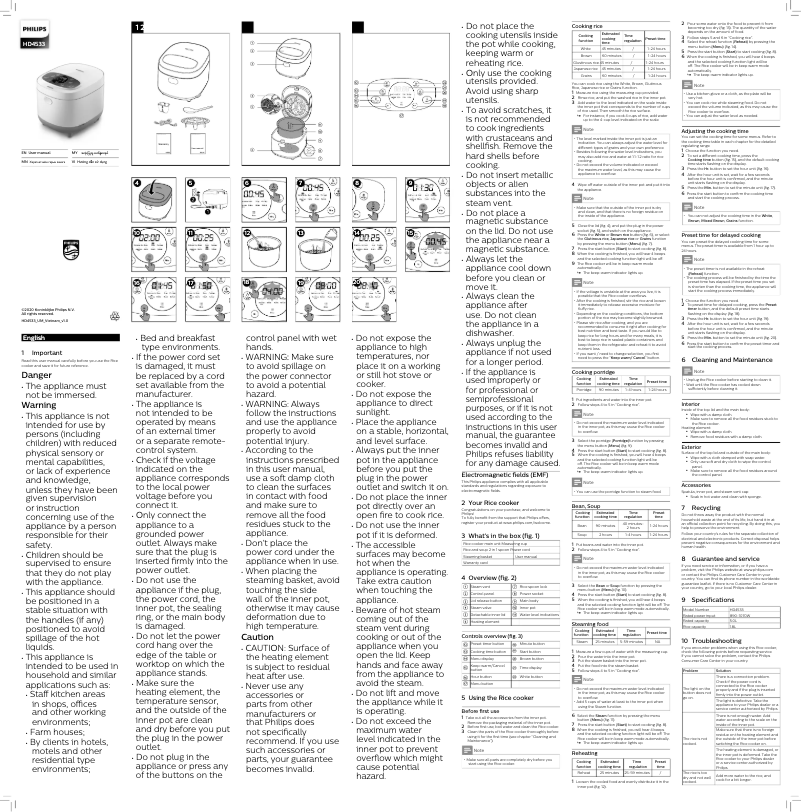 Imagen de la primera página del manual del dispositivo Viva Collection HD4533