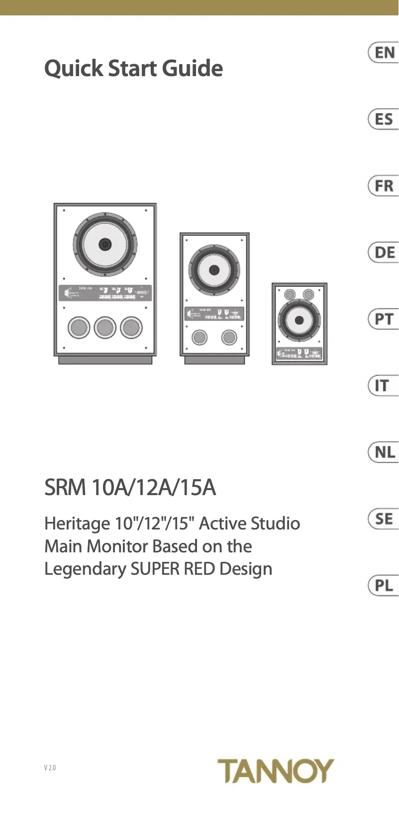 Page 1 de la notice Manuel utilisateur Tannoy SRM 15A