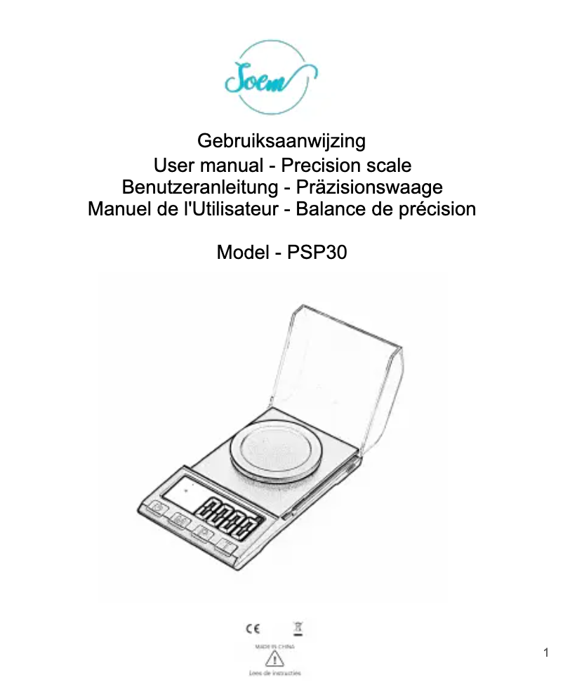 Page n°1 - Manuel utilisateur SOEM PSP301