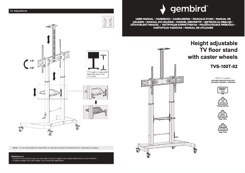 Imagen de la primera página del manual del dispositivo TVS-100T-02
