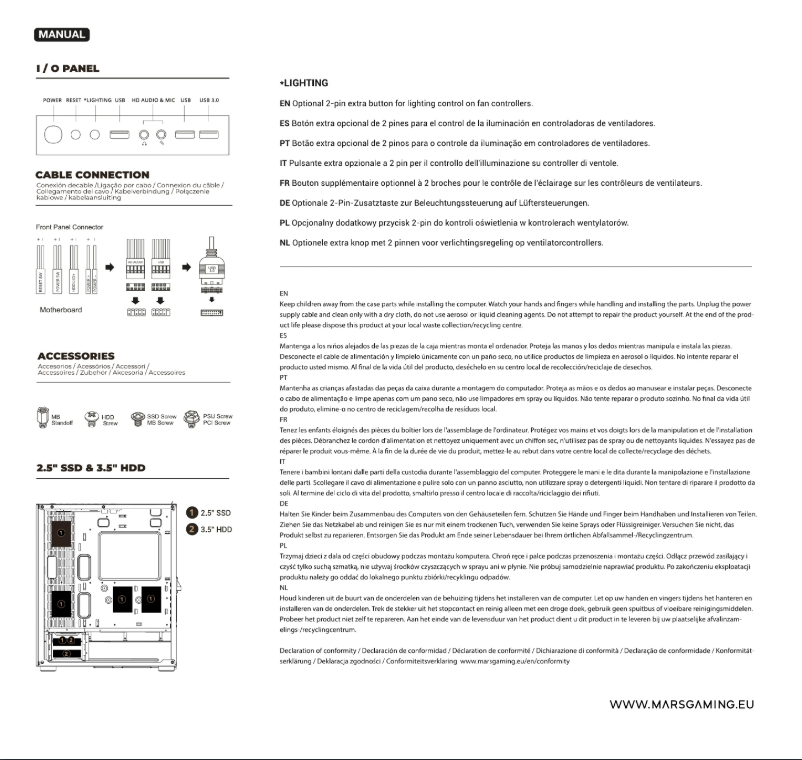 Page n°1 - Manuel utilisateur Mars Gaming MC-ULT