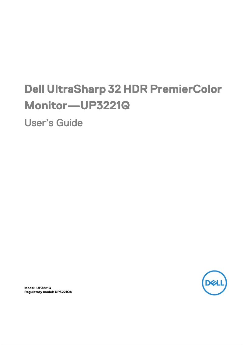 Page n°1 - Manuel utilisateur Dell UltraSharp UP3221Q