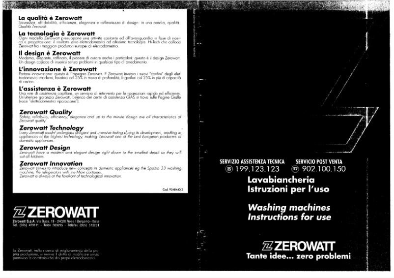 Page 1 de la notice Manuel utilisateur Zerowatt Professional 640 X
