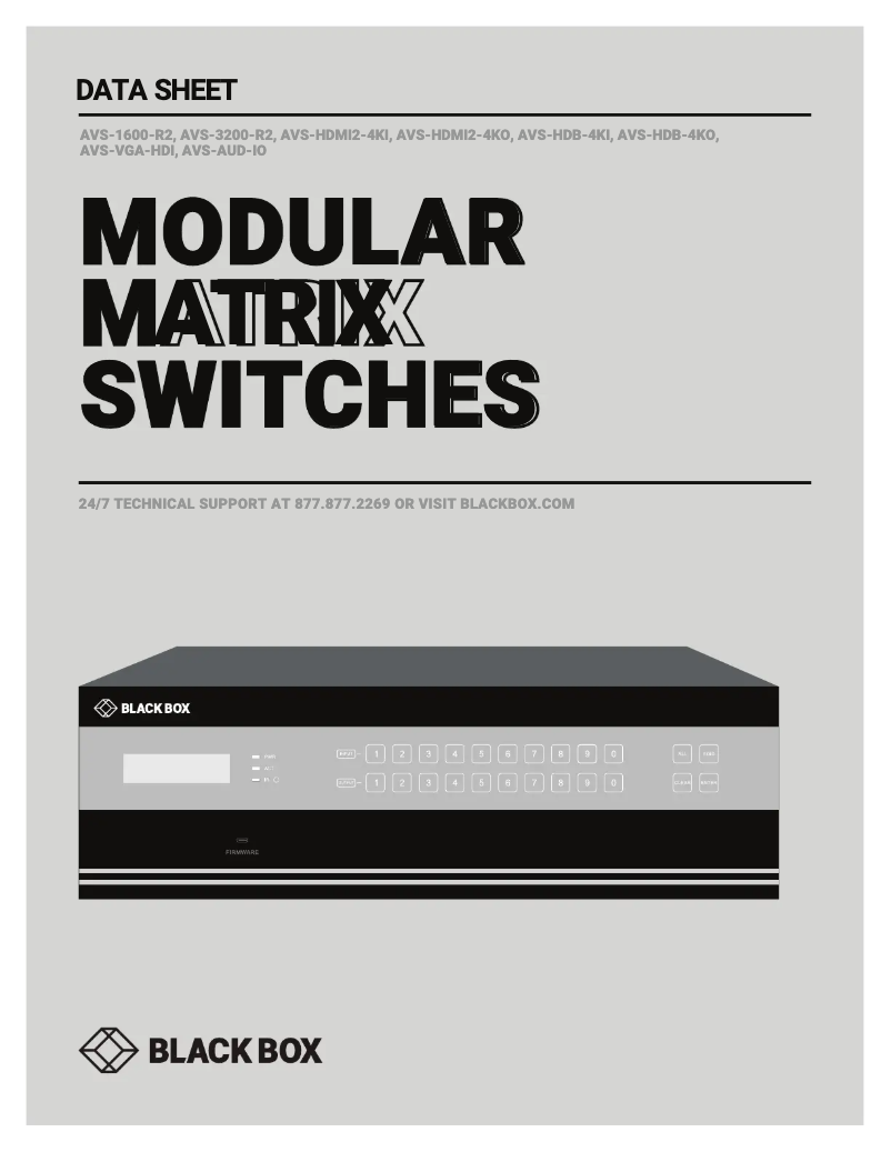 Page 1 de la notice Manuel utilisateur Black Box AVS-HDB-4KO