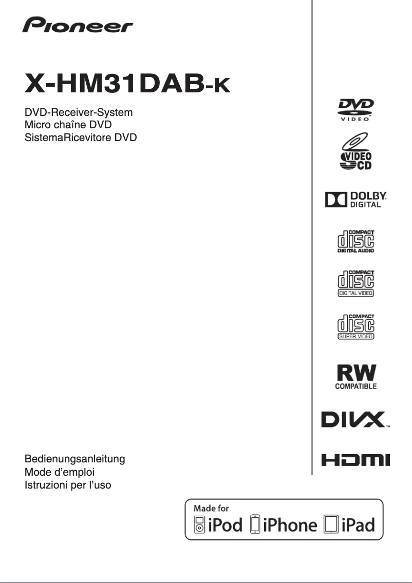 Image de la première page du manuel de l'appareil X-HM31DAB-K