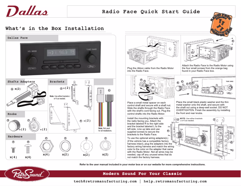 Page 1 of the manual User Manual RetroSound Dallas M4HD
