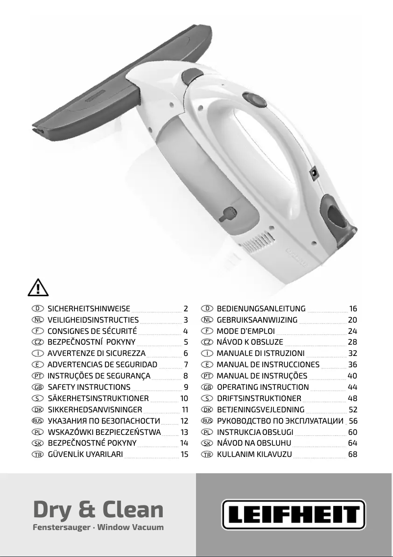 Page 1 de la notice Manuel utilisateur Leifheit Dry & Clean 51016