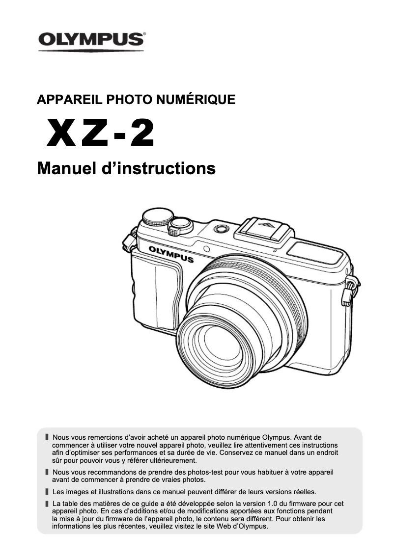 Página 1 del manual Manual de usuario Olympus XZ-2