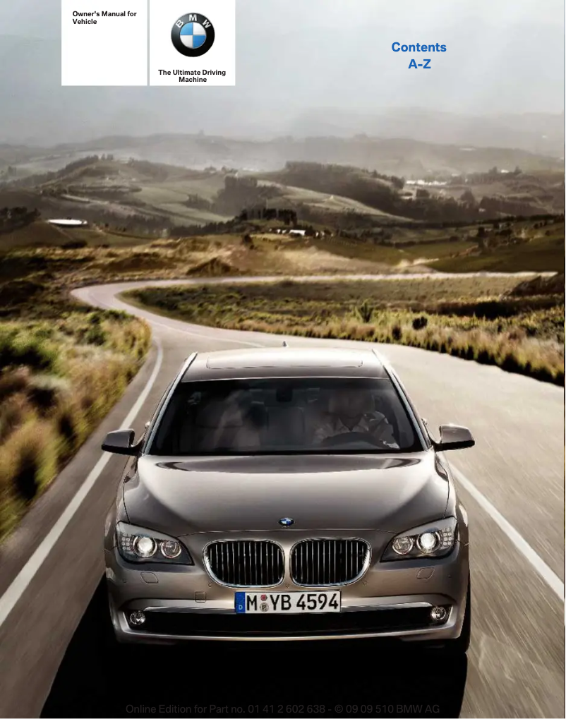 Page 1 de la notice Manuel utilisateur BMW 750i xDrive Sedan (2010)