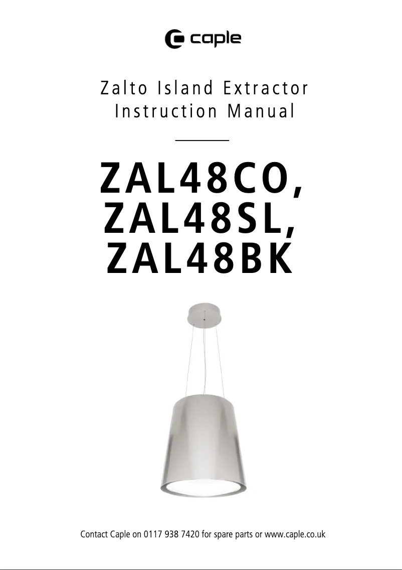 Page n°1 - Manuel utilisateur Caple ZAL48BK