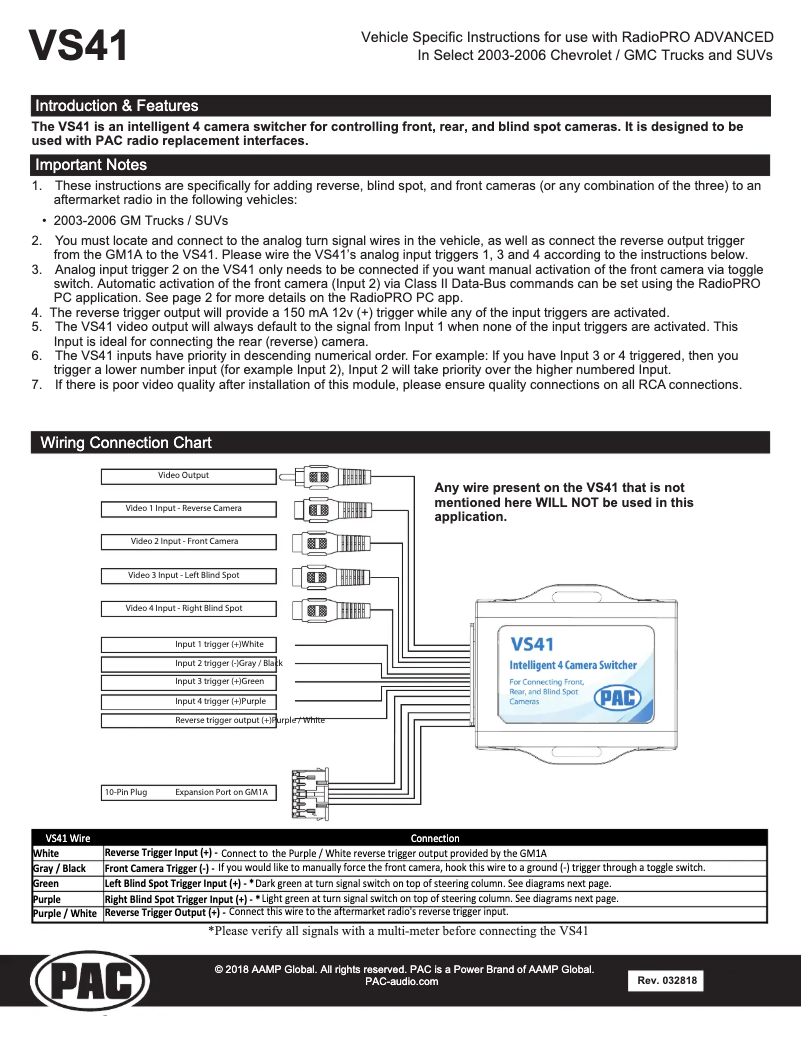 Page n°1 - Instructions / montage PAC GM1A-RST