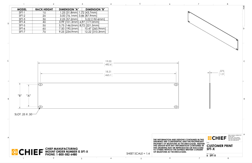 Page 1 de la notice Manuel utilisateur Chief SFT-4