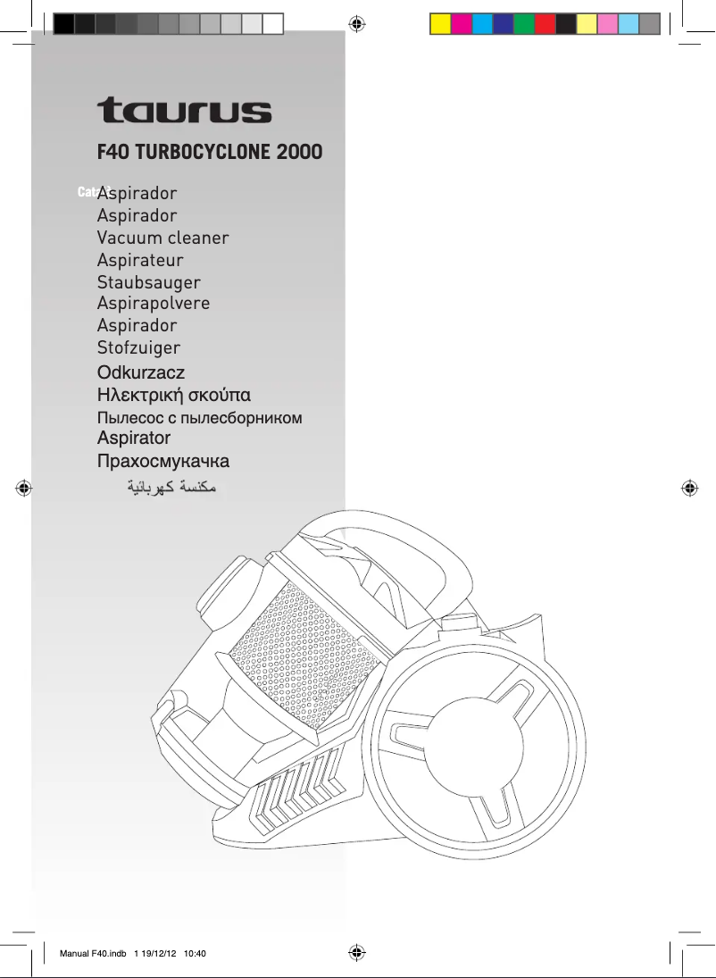 Image de la première page du manuel de l'appareil F40 Turbocyclone 2000