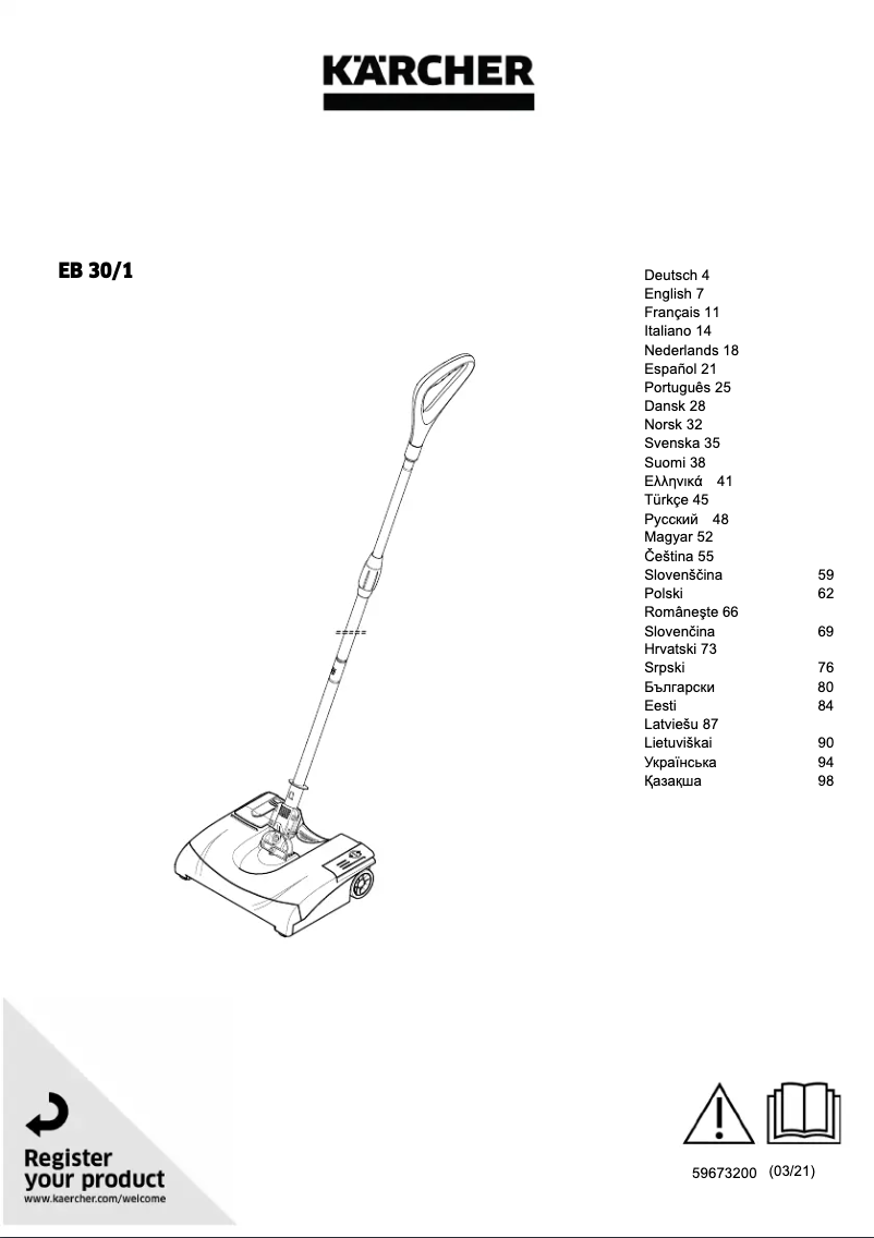 Page n°1 - Manuel utilisateur Kärcher EB 30/1 Li-Ion