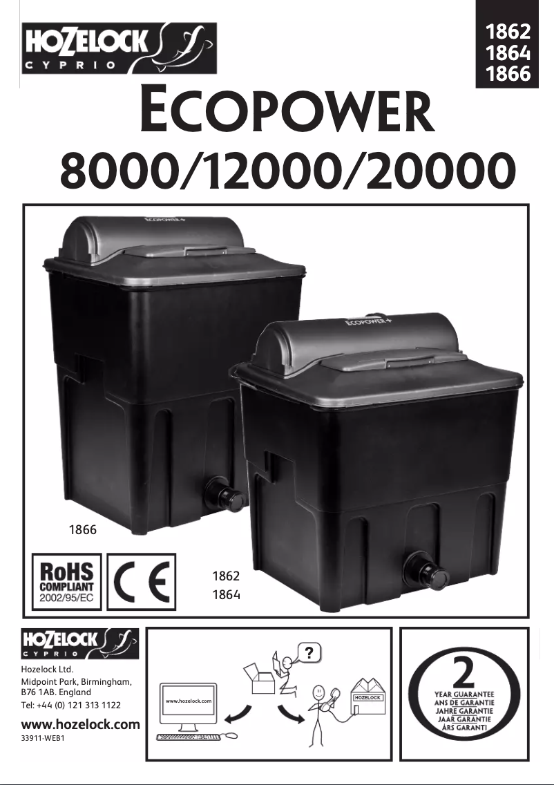 Page 1 de la notice Manuel utilisateur Hozelock 1864