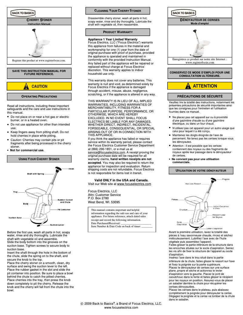 Image de la première page du manuel de l'appareil Cherry Stoner 63