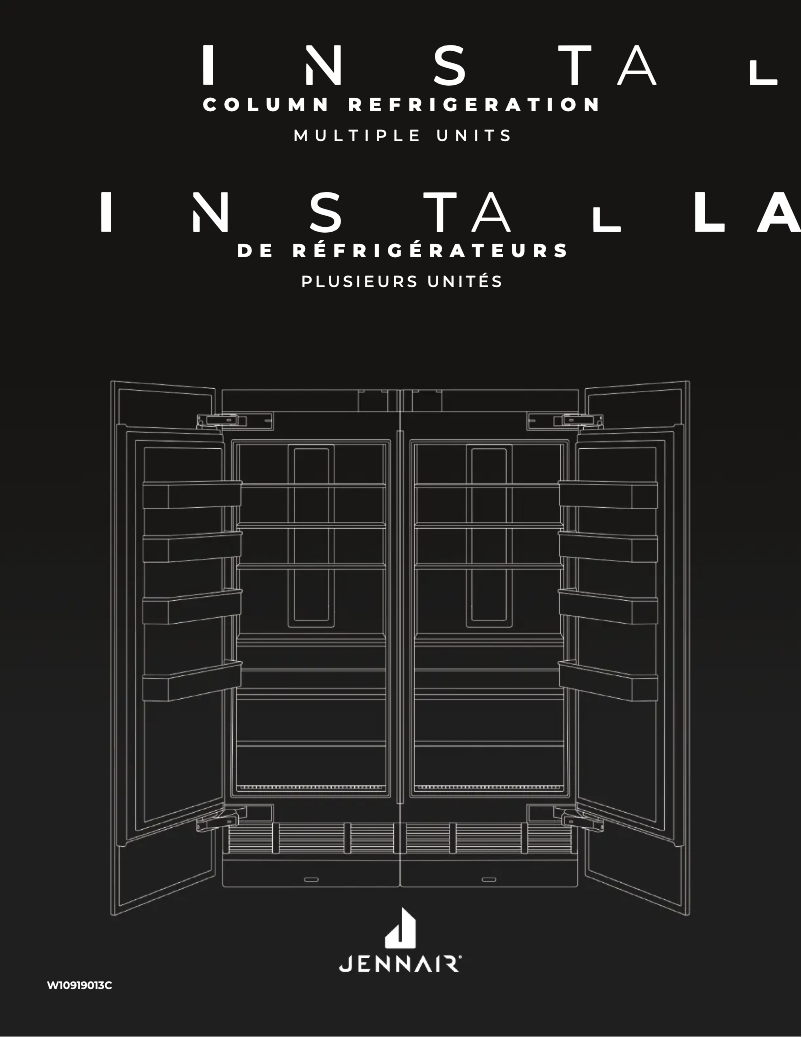 Page 1 de la notice Guide d'installation JennAir JBRFL24IGX