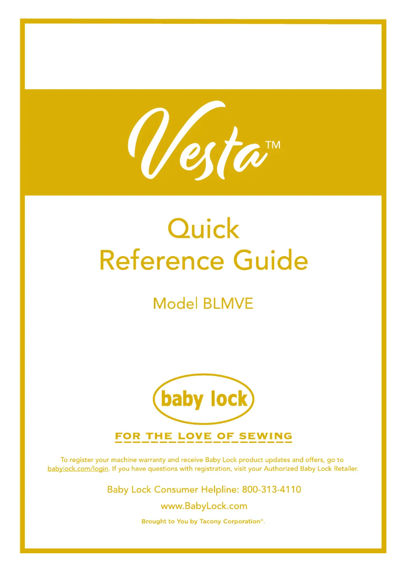 Página 1 del manual Manual de usuario Baby Lock Vesta