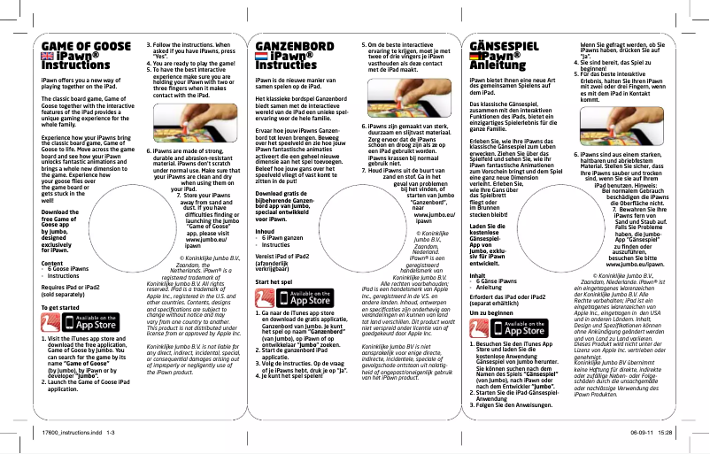 Imagen de la primera página del manual del dispositivo Ganzenbord IPawn