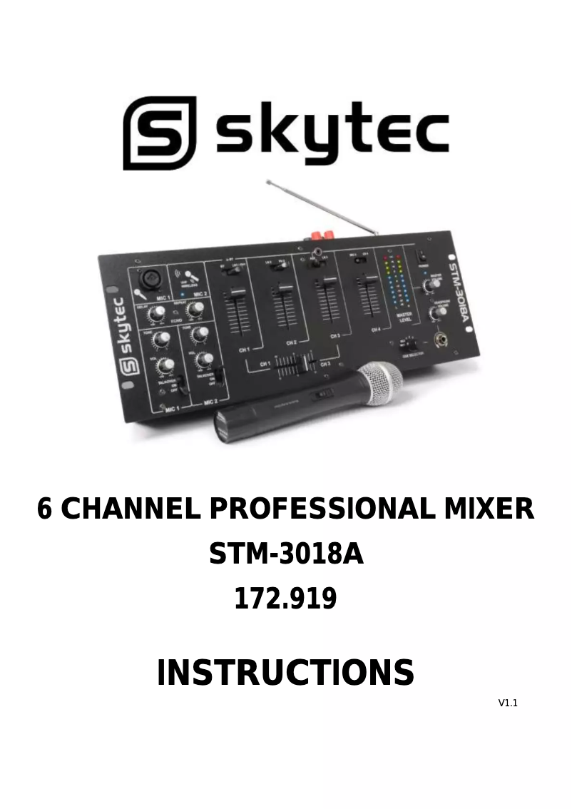 Page n°1 - Manuel utilisateur Skytec STM-3018A 172.919