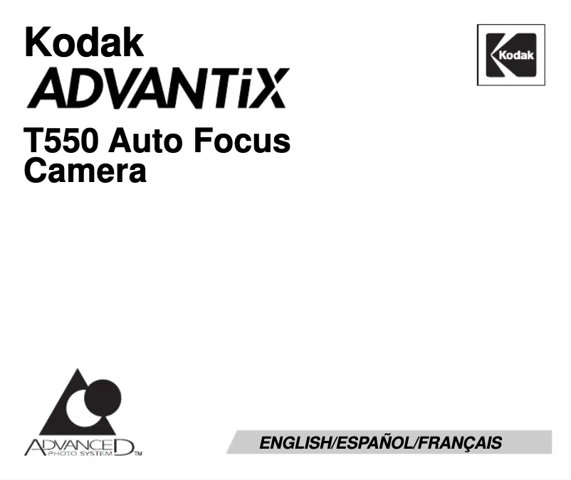 Page n°1 - Manuel utilisateur Kodak Advantix T550