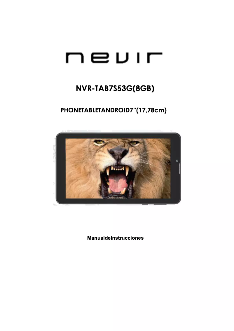 Page n°1 - Manuel utilisateur Nevir NVR-TAB7 S53G