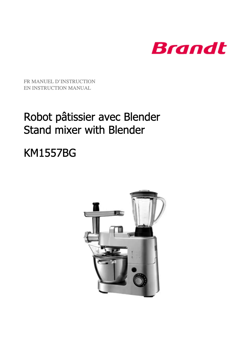 Page 1 de la notice Manuel utilisateur Brandt KM1557BG