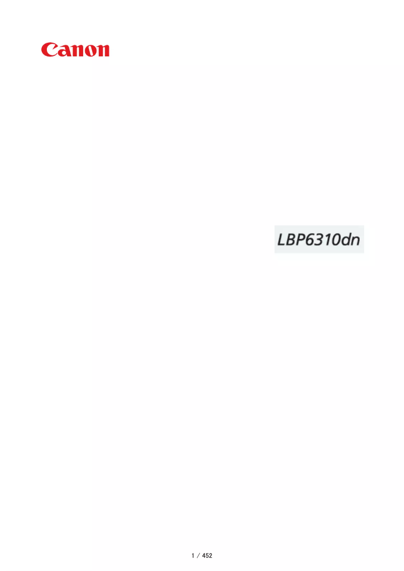 Page 1 de la notice Manuel utilisateur Canon i-Sensys LBP6310dn