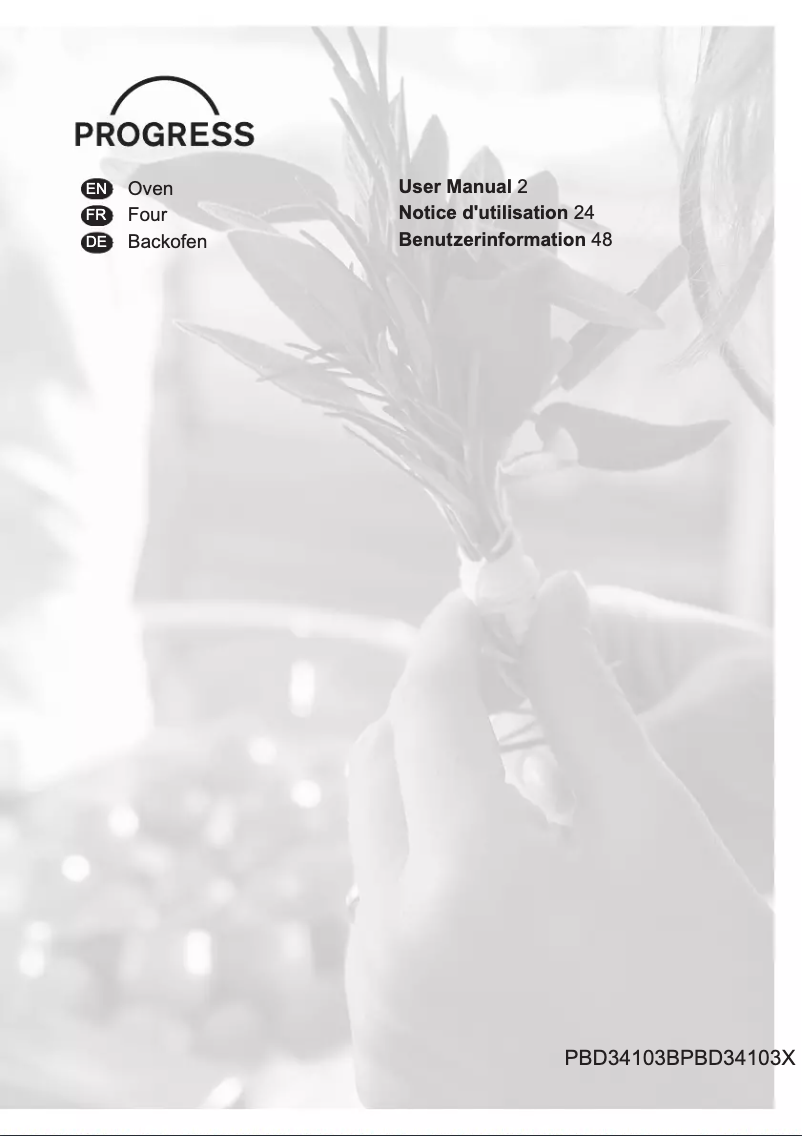 Image de la première page du manuel de l'appareil PBD34103X