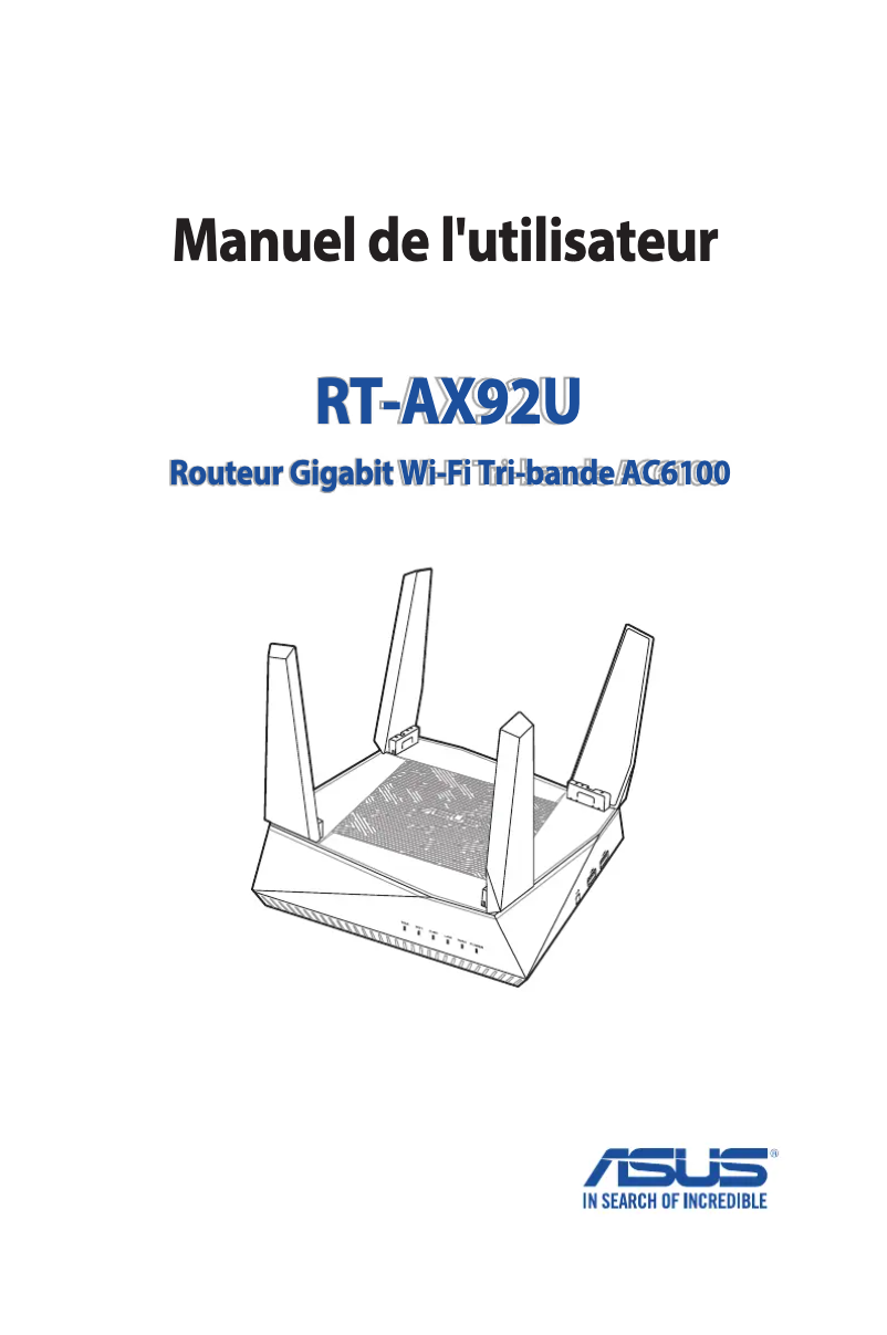 Page 1 de la notice Manuel utilisateur Asus AiMesh RT-AX92U