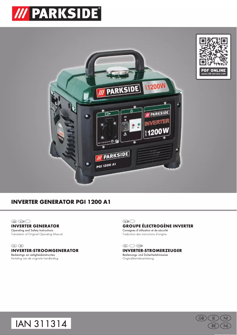 Página 1 del manual Manual de usuario Parkside PGI 1200 A1