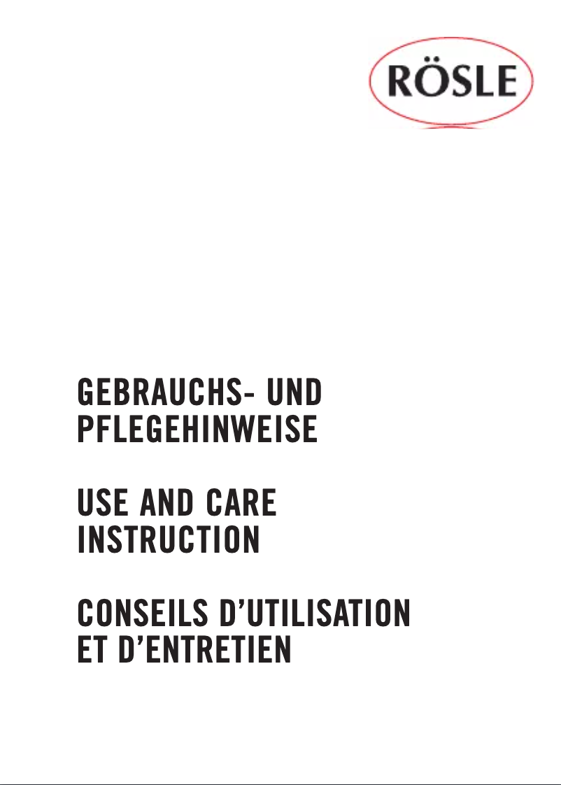 Page n°1 - Manuel utilisateur Rösle 95732